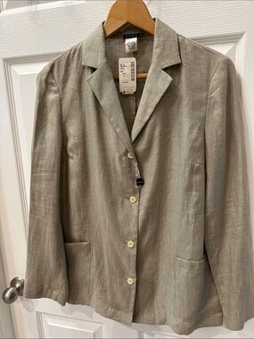 Michael Kors Light Taupe Linen Button Jacket NWT size 10